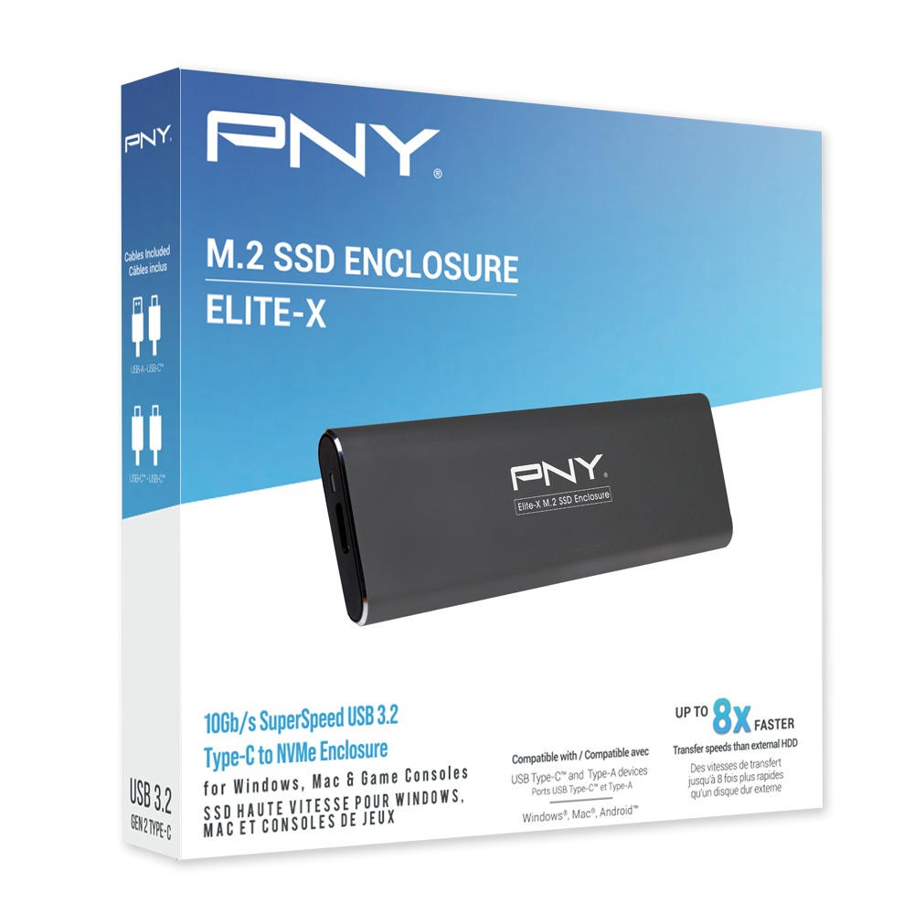 PNY Elite-X M.2 2280 SSD Enclosure (darkgrey)-PNY