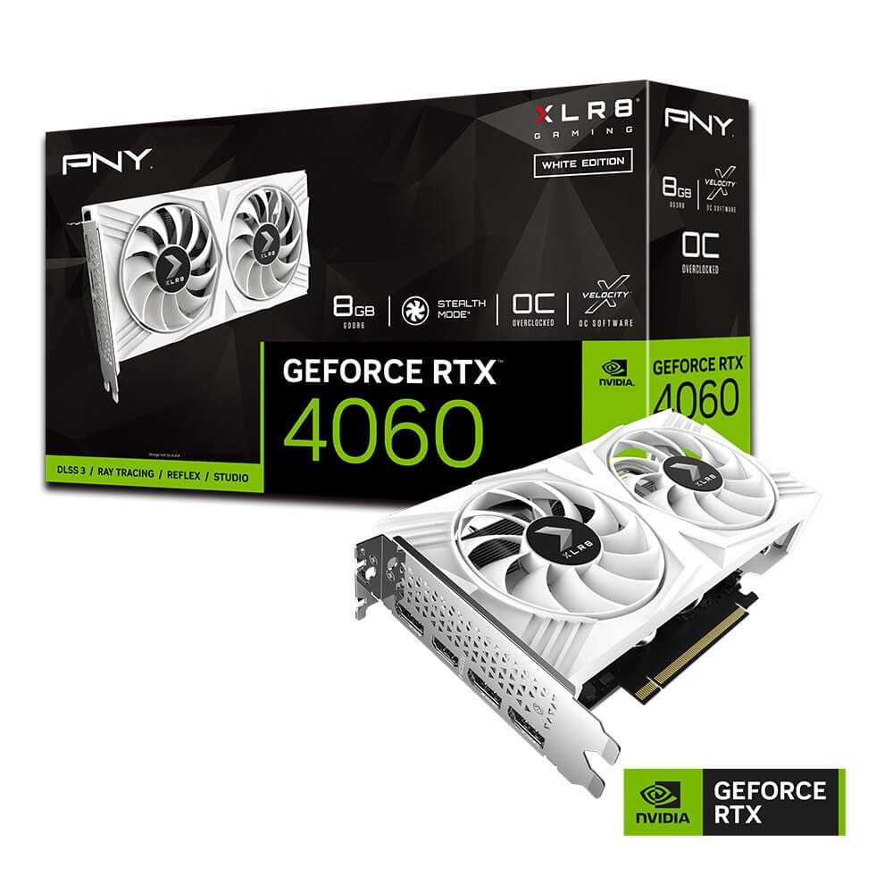 PNY GeForce RTX 4060 8GB OC XLR8 VERTO DF White Edition-PNY