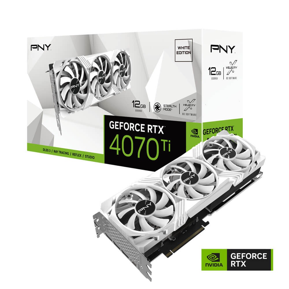 【年間ランキング6年連続受賞】 RTX GeForce PNY 4070 (White トリプルファン LED VERTO 12GB Ti グラフィックボード・グラボ・ビデオカード