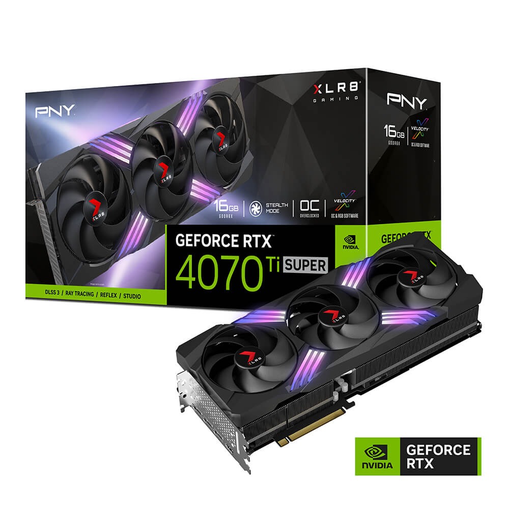 PNY GeForce RTX™ 4070 Ti SUPER 16GB OC XLR8 ARGB PNY GeForce RTX™ 4070 Ti SUPER 16GB OC XLR8 ARGB
