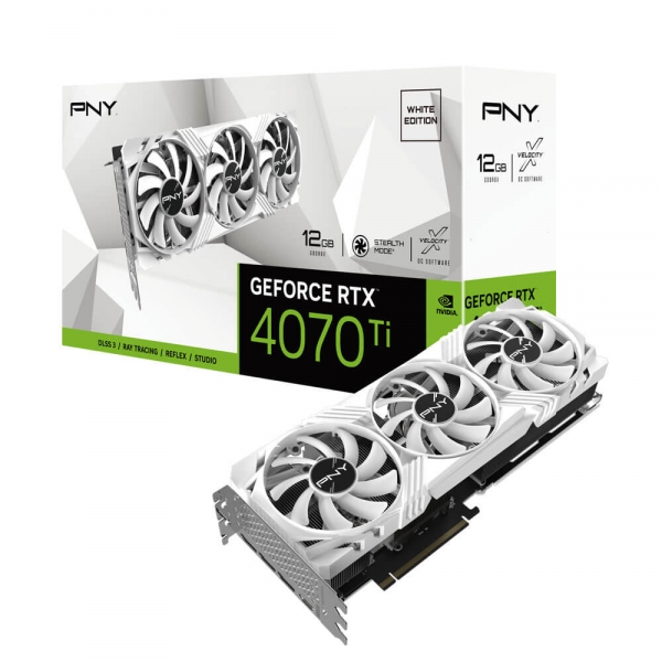 2025年新作アイテムが続々登場 RTX GeForce PNY 4070 (White トリプルファン LED VERTO 12GB Ti グラフィックボード・グラボ・ビデオカード